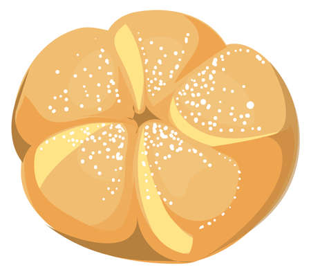 Brioche cartoon icon. Traditional french baked bread isolated on white backgroundのイラスト素材