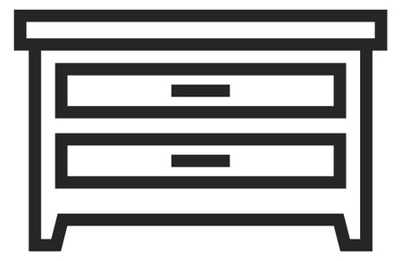 Nightstand line icon. Drawer bedside house furniture isolated on white backgroundのイラスト素材