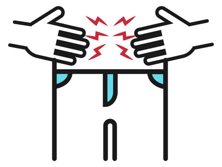 Stomach ache icon. Gut pain. Intestine sickness isolated on white backgroundのイラスト素材