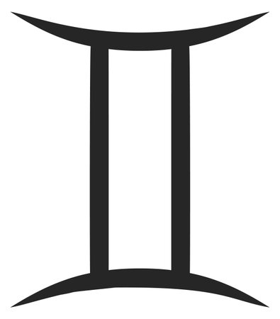 Gemini icon. Mystic twin sign. Zodiac symbol isolated on white backgroundのイラスト素材