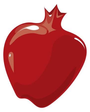 Pomegranate icon. Cartoon juicy exotic healthy fruit isolated on white backgroundのイラスト素材