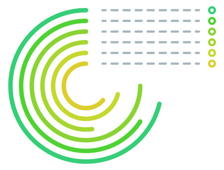 Spiral chart. Color gradient round diagram element isolated on white backgroundのイラスト素材