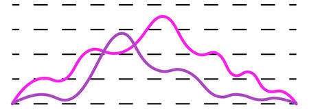 Smooth line chart. Data comparison infographic element isolated on white backgroundのイラスト素材
