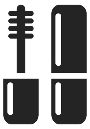 Mascara icon. Black eye cosmetic. Makeup symbol isolated on white backgroundのイラスト素材