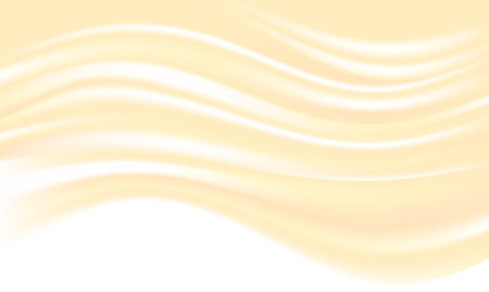 Cream waves realistic texture. Pouring milk flow isolated on white backgroundのイラスト素材