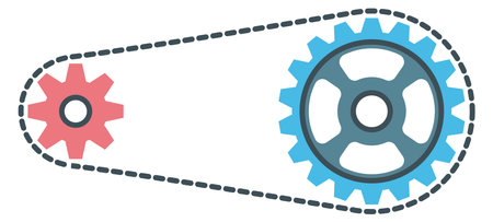 Power transmit belt icon. Machine color element isolated on white backgroundのイラスト素材