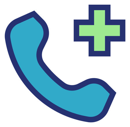 Medical emergency line color icon. Healthcare call isolated on white backgroundのイラスト素材
