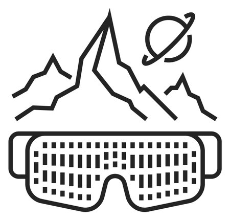 Virtual reality glasses icon. Technology linear symbol isolated on white backgroundのイラスト素材