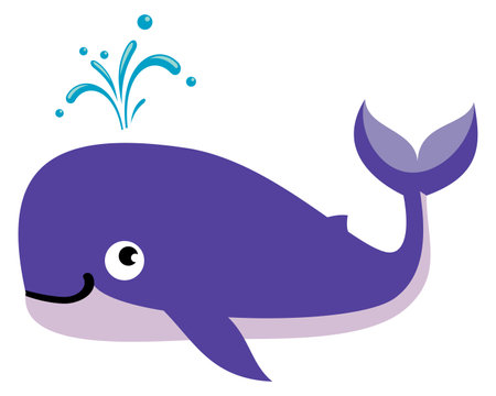 Whale icon. Ocean animal. Cartoon wild fauna isolated on white backgroundのイラスト素材