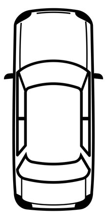Car linear icon. Auto top view. Road transport isolated on white backgroundのイラスト素材