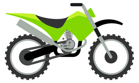 Road motorcycle side view. Cartoon transport icon isolated on white backgroundのイラスト素材