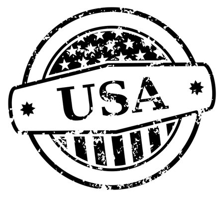 Usa mail grunge label. Postal retro stamp isolated on white backgroundのイラスト素材