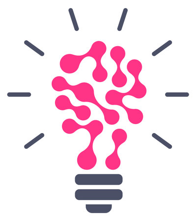 Brainstorm ideas icon. Light bulb. Scientific logo isolated on white backgroundのイラスト素材