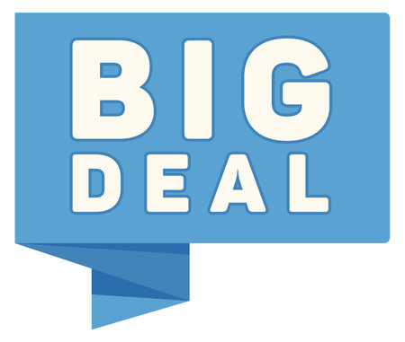 Big deal promo tag. Sale paper message box isolated on white backgroundのイラスト素材