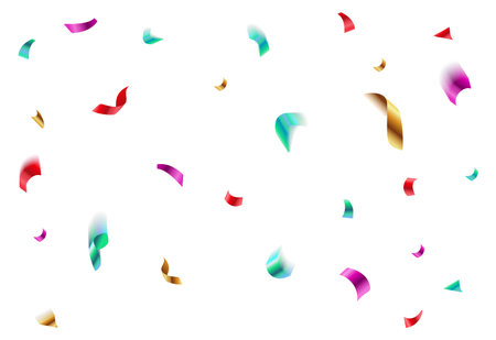 Falling confetti background. Colorful realistic glitter rain. Vector illustrationのイラスト素材