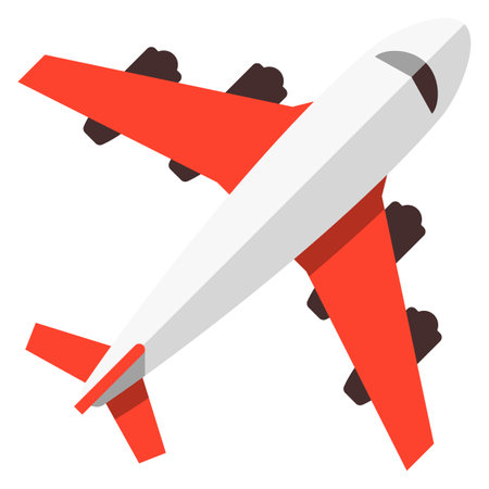 Flying plane flat icon. Airport symbol. Air travel isolated on white backgroundのイラスト素材