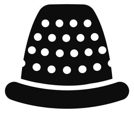 Thimble black icon. Tailor tool. Sewing symbol isolated on white backgroundのイラスト素材