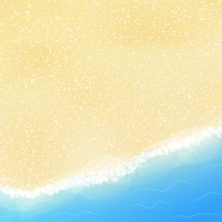 Sea coast top view. Sand beach background. Vector illustrationのイラスト素材