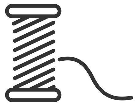 Spool line icon. Sewing thread. Tailoring symbol isolated on white backgroundのイラスト素材