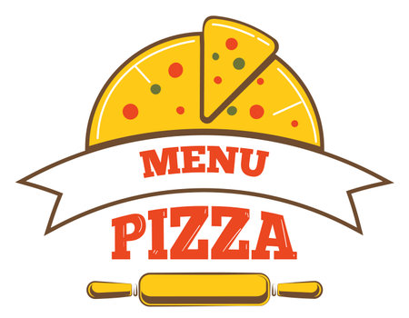 Pizza menu  . Decorative color design element isolated on white backgroundのイラスト素材