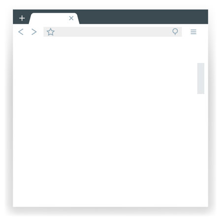 Browser window template. Empty web app frame isolated on white background