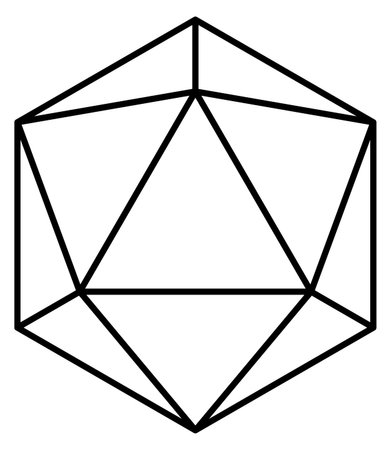 Geometric crystal icon. Black line polygonal shape isolated on white backgroundのイラスト素材