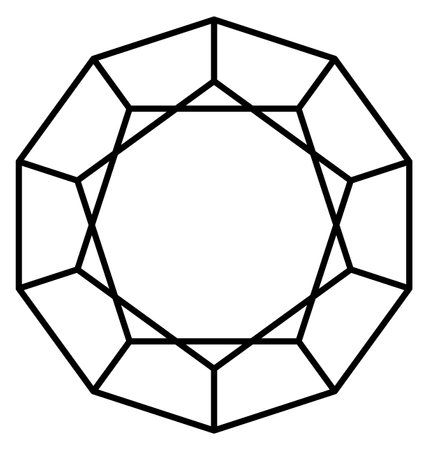 Gemstone geometric line icon. Black crystal symbol isolated on white backgroundのイラスト素材