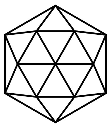 Black line srystal icon. Geometric polygonal structure isolated on white backgroundのイラスト素材