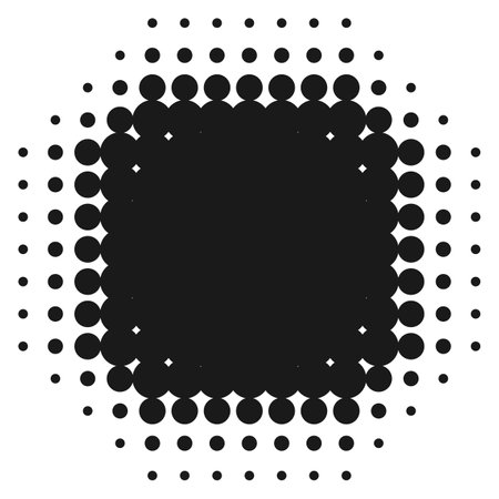 Dot pattern abstract black square frame template isolated on white backgroundのイラスト素材