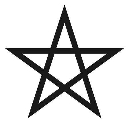 Linear star symbol. Black icon. Simple shape isolated on white backgroundのイラスト素材