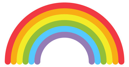 Rainbow curve icon. Color gay pride shape isolated on white backgroundのイラスト素材