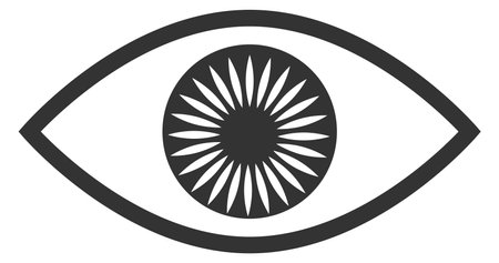 Optical  . Eye black icon. Eyesight symbol isolated on white backgroundのイラスト素材