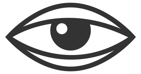Eye black icon. Vision symbol. Optical  isolated on white backgroundのイラスト素材
