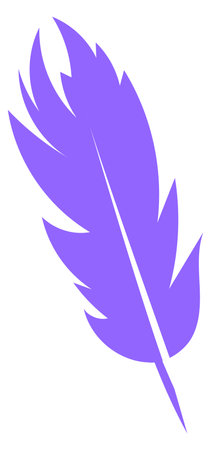Color quill silhouette. Writer tool. Feather symbol isolated on white backgroundのイラスト素材