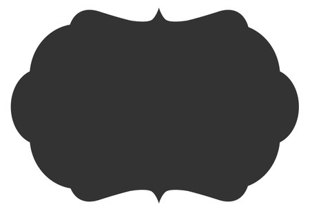 Decorative retro badge. Vintage label black silhouette isolated on white backgroundのイラスト素材