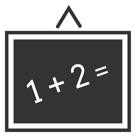 Blackboard with math example. Black school icon isolated on white backgroundのイラスト素材
