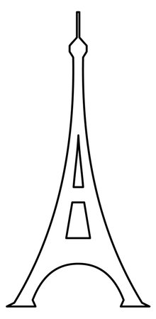 Eiffel tower line icon. Black french landmark isolated on white backgroundのイラスト素材