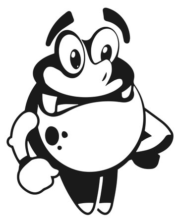 Quirky monster icon. Funny character. Friendly mascot isolated on white backgroundのイラスト素材