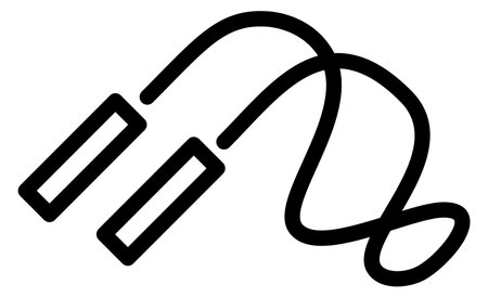 Skipping rope linear icon. Jumping exercise symbol isolated on white backgroundのイラスト素材