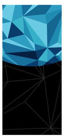Vertical flyer with blue polygonal art. Geometric poster template. Vector illustrationのイラスト素材