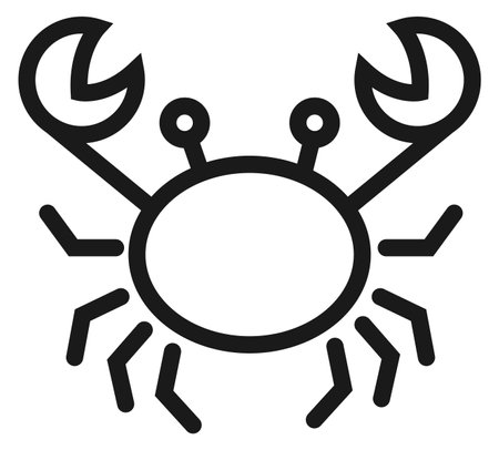 Marine crab line icon. Seafood symbol. Underwater fauna isolated on white backgroundのイラスト素材