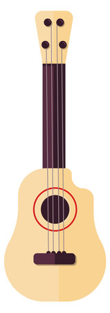 Classic guitar. Wooden acoustic string music instrument isolated on white backgroundのイラスト素材