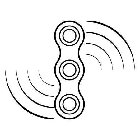 Hand Spinner isolated on white background. Vector triple spinner fidget toy icon.のイラスト素材