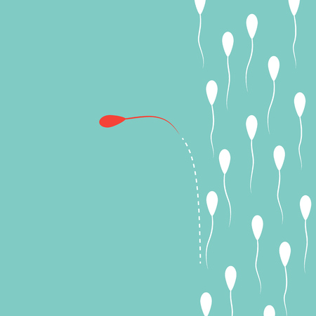 Think differently illustration. Minimalist style changing direction. New idea, change, trend, courage, creative solution, innovation and unique way concept.のイラスト素材