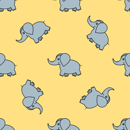 baby cute seamless pattern with elephants. Baby seamless pattern with painted elephants. Seamless elephant cartoon pattern. Seamless elephant animal cartoonの写真素材