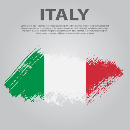 Italian flag. Flag of Italy, brush stroke background. Italian Republic Holidayのイラスト素材