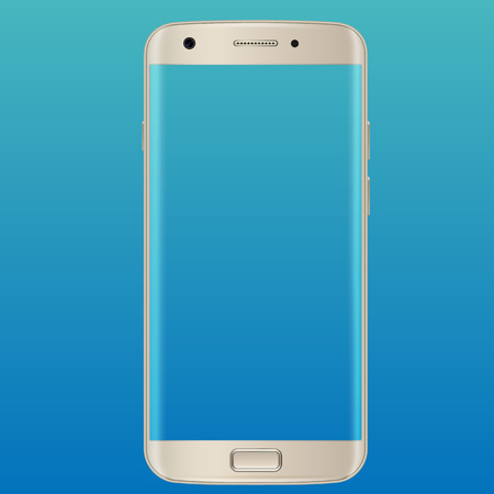 Modern smartphones with a transparent screen. Modern white touchscreen cellphone tablet smartphone isolated on light background.  Empty screenのイラスト素材