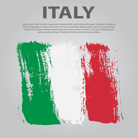 Italian flag brush stroke vector illustrationのイラスト素材