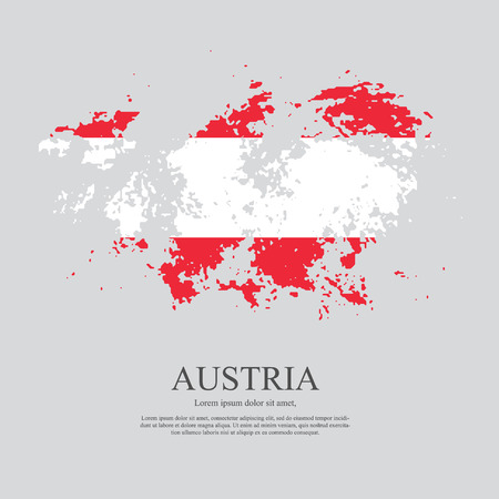 Grunge brush stroke with austria national flag. Austria Happy National Day, october 26 greeting card with austrian national flag brush stroke and hand drawn greetings.のイラスト素材