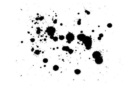 Vector grunge black and white abstract background. Abstract, splattered, dirty, poster for your design. Dirty artistic design elements. Black paint, ink brush strokes, brushes, lines, grungyのイラスト素材